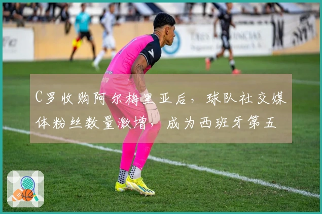 C罗收购阿尔梅里亚后，球队社交媒体粉丝数量激增，成为西班牙第五大球队